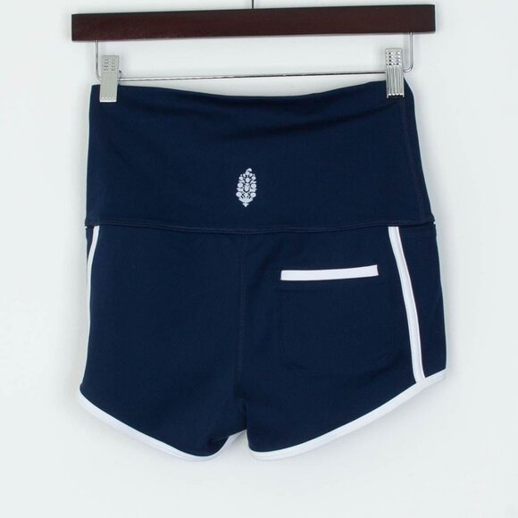 Free People Movement Womens Island Time Fitted Shorts Size L Blue Athletic Gym - Picture 5 of 8